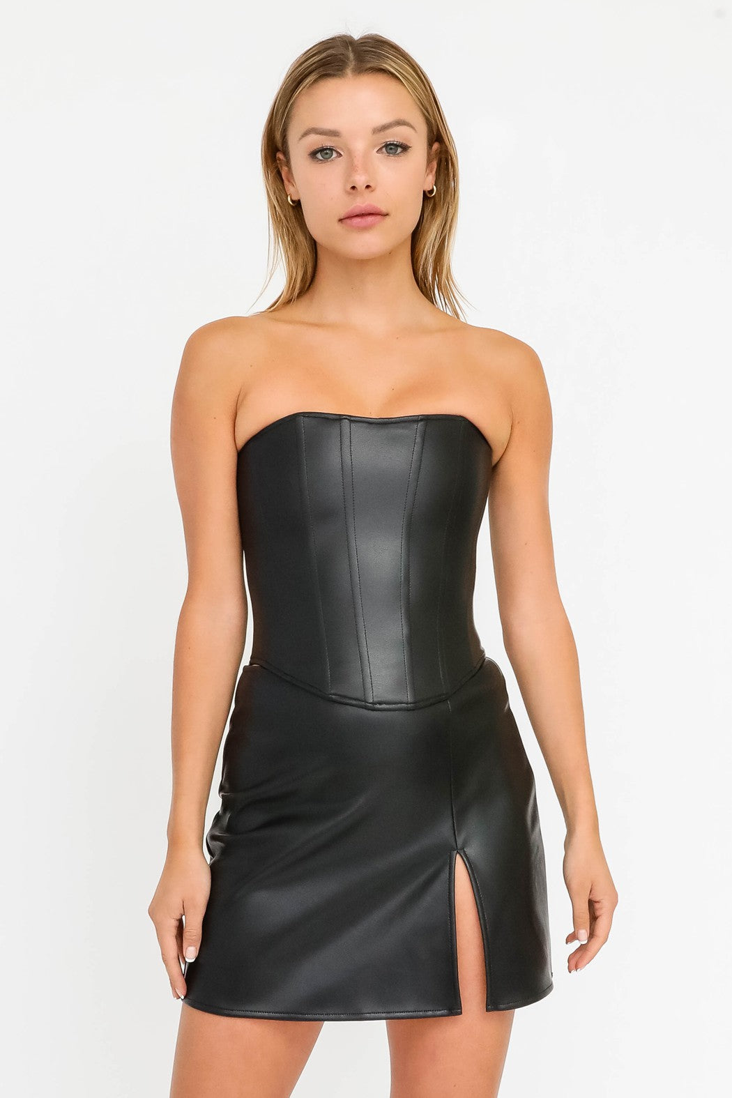 faux leather corset top