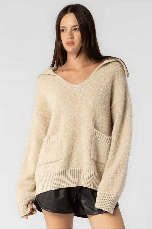 boucle pocket sweater